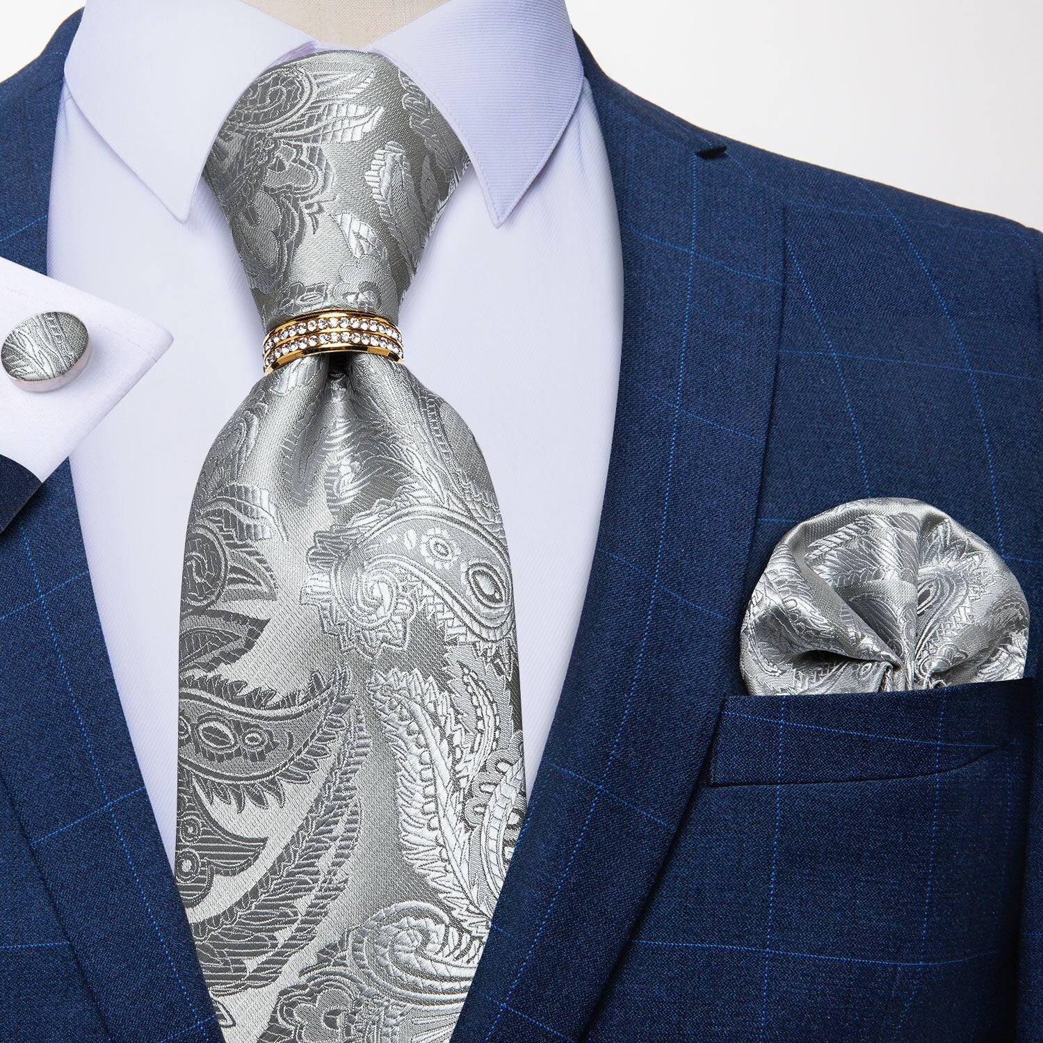 Pilkas kašmyro kaklaraištis