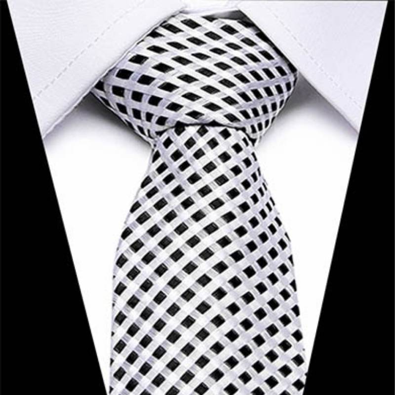 Juodas baltas kaklaraištis