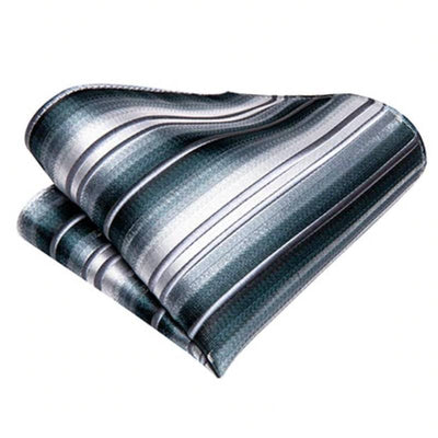 Baltas ir pilkas dryžuotas kaklaraištis