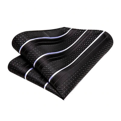 Juodai baltas taškuotas dryžuotas kaklaraištis