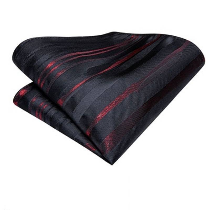 Juodos ir raudonos spalvos dryžuotas kaklaraištis