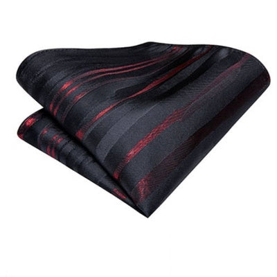 Juodos ir raudonos spalvos dryžuotas kaklaraištis