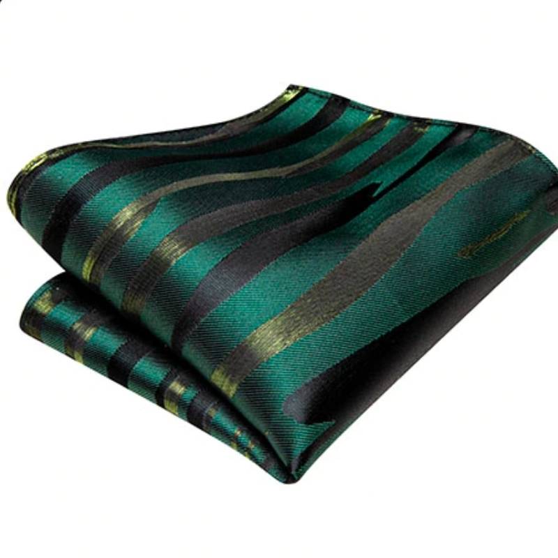 Juodas ir žalias dryžuotas kaklaraištis