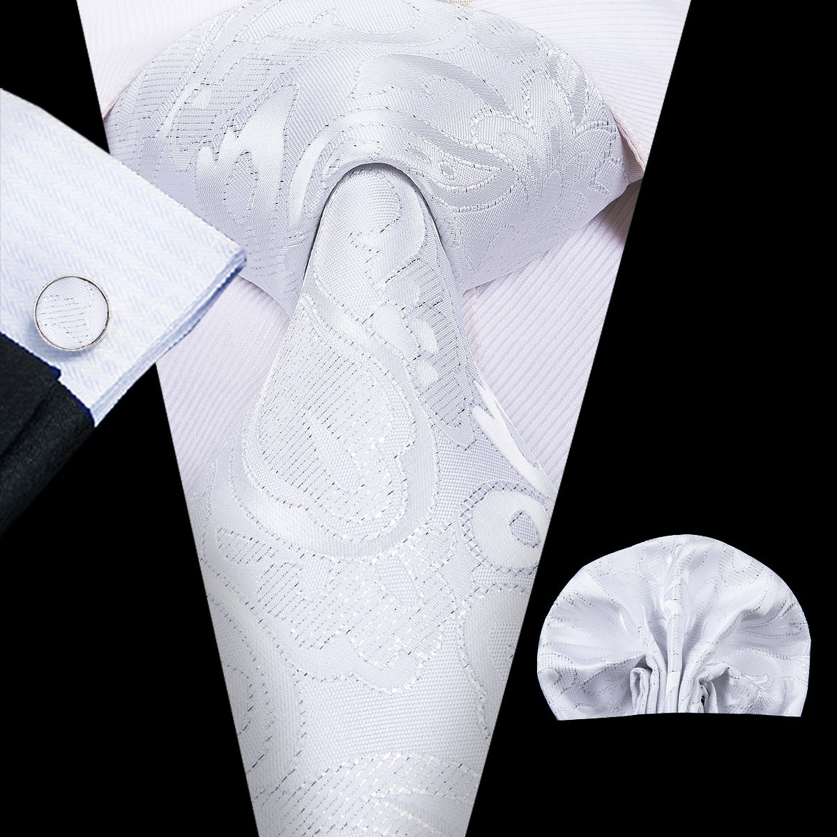 Baltas Paisley kaklaraištis