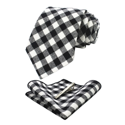 Juodas ir baltas Gingham Tie
