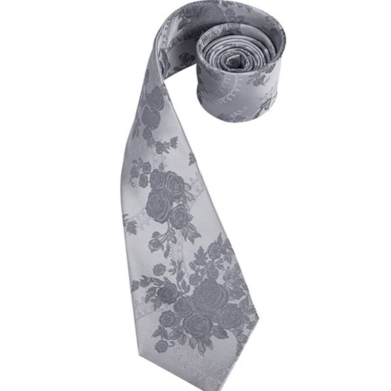 Pilkas gėlių kaklaraištis