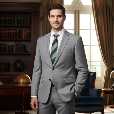 Green and Grey Striped Tie