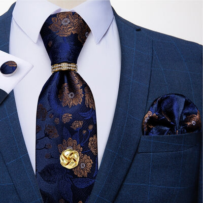 Cravate Fleurie Bleue