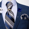 Cravate Grise Et Bleu