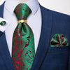 Cravate Vert Et Rose