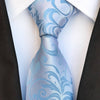 Cravate Argentée à Fleurs Bleus Clairs