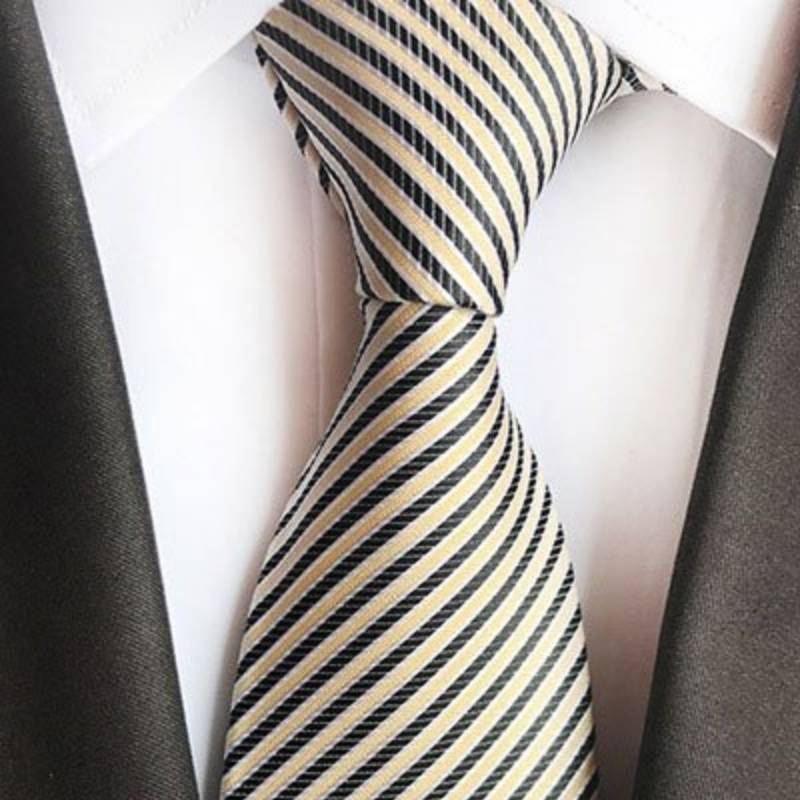 black and beige tie