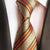 Cravate Beige à Rayures Oranges