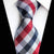 Cravate Blanche à Carreaux Rouge et Gris