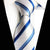 Cravate Blanche à Rayures Bleues