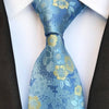 Cravate Bleu Ciel à Fleurs Jaunes