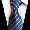 Cravate Bleu Marine à Rayures Bleu Clair