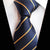 Cravate Bleu Marine à Rayures Jaune