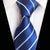 Cravate Bleu Océan à Rayures Bleues et Blanches
