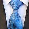 Cravate Bleue Ciel à Motif Paisley Bleu