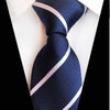 Cravate Bleue Foncée à Rayures Blanches
