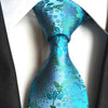 Cravate Bleue Turquoise Fleurie