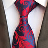 Cravate Bleue à Fleurs Rouges