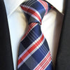 Cravate Bleue à Rayures Rouges et Blanches