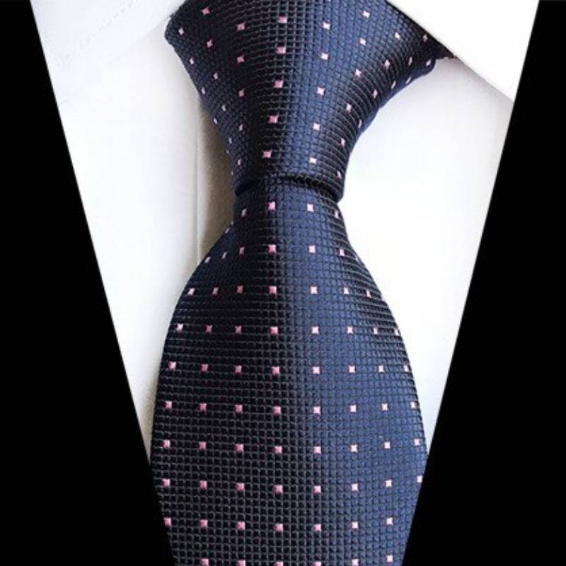 Gravata Cinza Escuro com Bolinhas Rosa