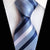 Cravate Grise à Rayures Bleues et Blanches