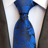 Cravate Noire à Fleurs Bleues