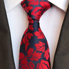 Cravate Noire à Fleurs Rouges Vives