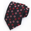 Cravate Noire à Fleurs Rouges et Rose