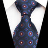 Cravate Noire à Motif Bordeaux et Bleu
