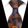Cravate Noire à Motifs Paisley Orange