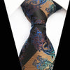 Cravate Noire à Rayures Beiges et Bleues