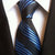 Cravate Noire à Rayures Bleues