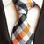 Cravate Rayée Blanche, Orange et Noire