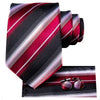 Cravate Rayée Noire, Rouge et Blanche