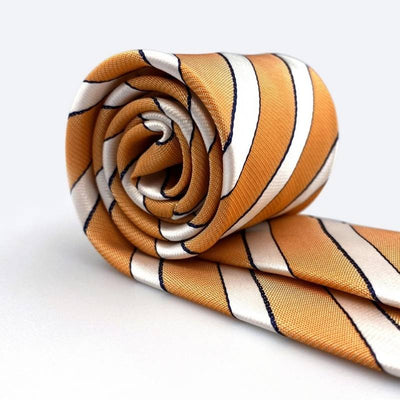 Cravate Rayée Orange