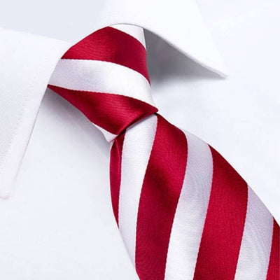 Cravate Rayée Rouge Et Blanche