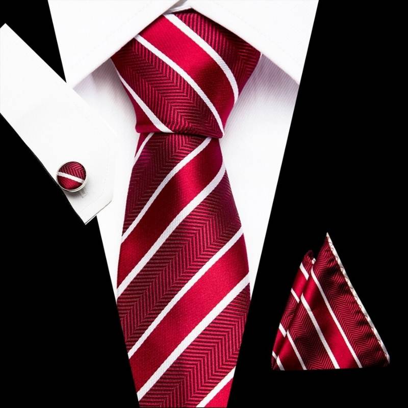 Cravate Rayée Rouge