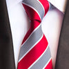 Cravate Rayée Rouge et Grise