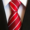 Cravate Rouge Foncée à Rayures Rouges et Blanches