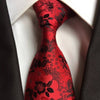 Cravate Rouge à Fleurs Noires