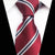 Cravate Rouge à Rayures Blanches et Noires