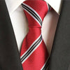 Cravate Rouge à Rayures Noires et Blanches