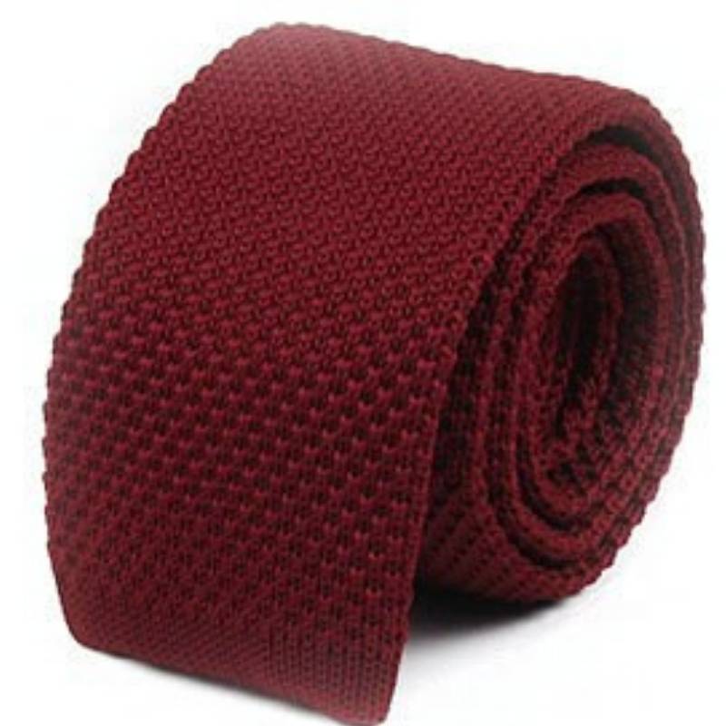 Burgundy Red Knit Tie