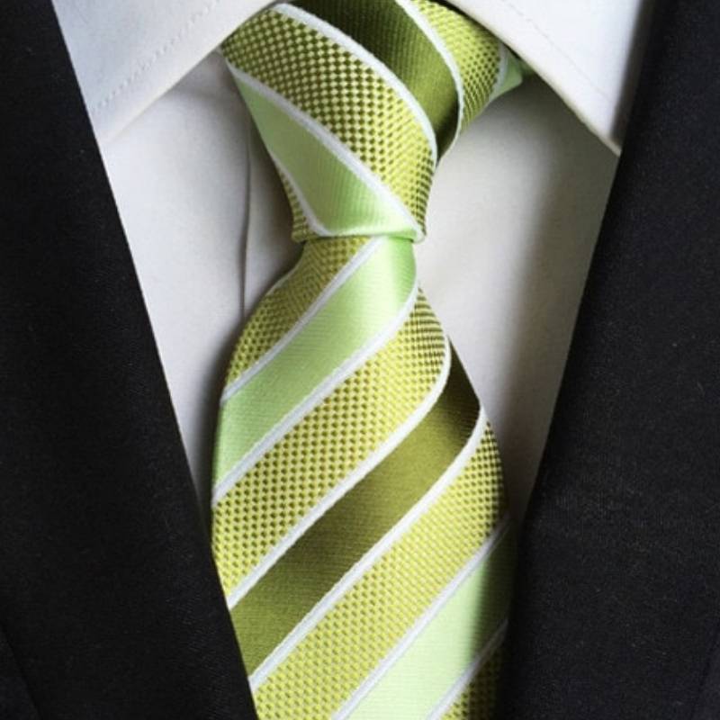 Cravate Verte Claire à Rayures Vertes