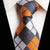 Cravate à Carreaux Blanche, Orange et Grise